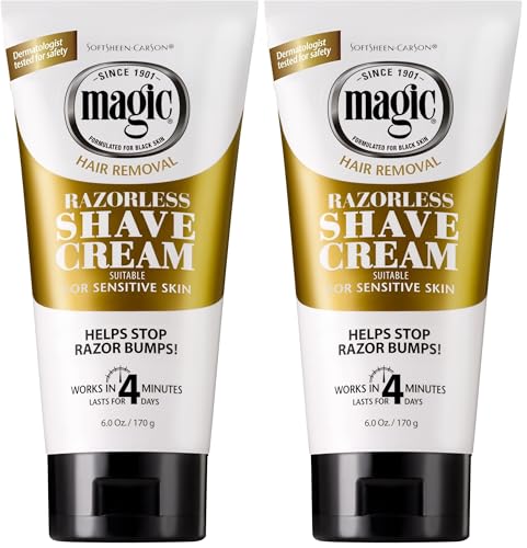 SoftSheen-Carson Magic Razorless Shaving Cream for Men, 6 Oz (Pack of 2)