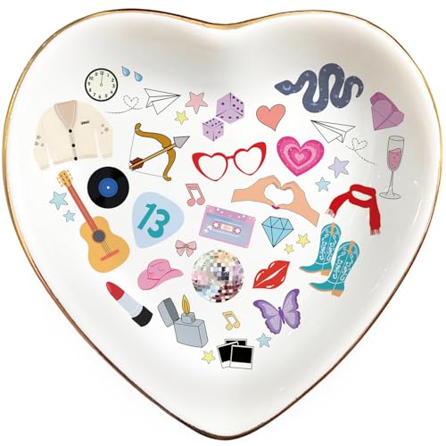 Heart-Shaped Musician Jewelry Tray with Gold Trim - Gift for Music Lovers