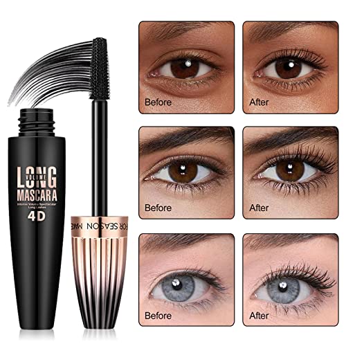 YEUGSCKA 2-Pack Waterproof 4D Silk Fiber Lash Mascara – Long Length & Volume