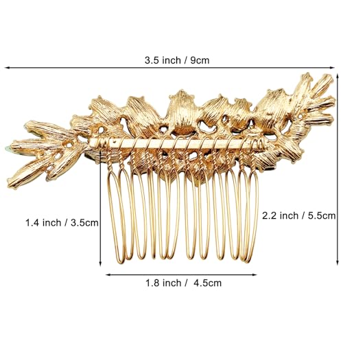BETITETO Green Bridal Crystal Hair Comb for Wedding & Special Occasions