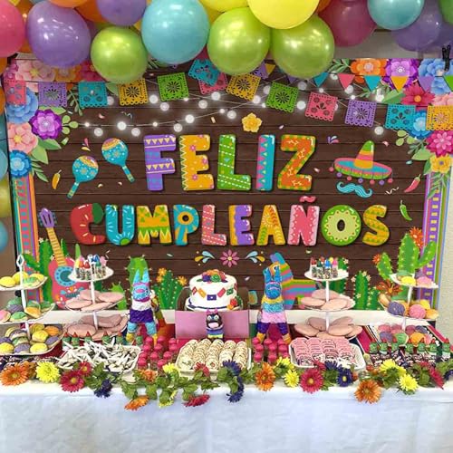Feliz Cumpleaños Banner Backdrop - Mexican Birthday Party Decor