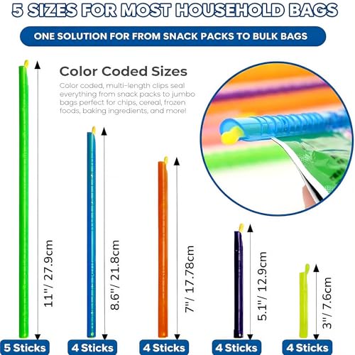 20 Reusable Bag Sealer Clips - Airtight & Waterproof Food Storage