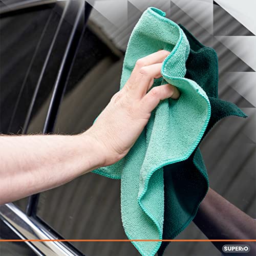 Superio Microfiber Cleaning Cloths, 16-Inch All-Purpose Towels, 4-Pack