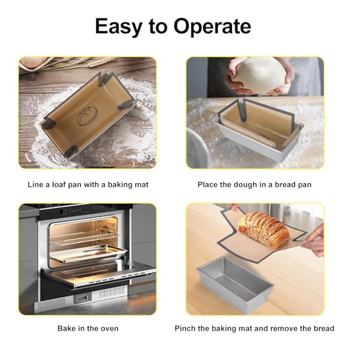 Silicone Bread Loaf Pan Liners - 2 Pack, Nonstick & Reusable