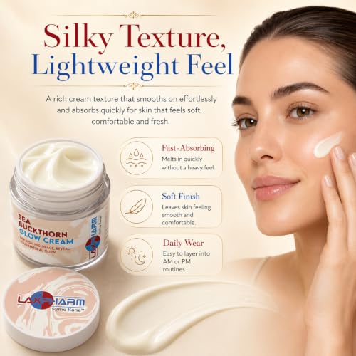 Sea Buckthorn Glow Face Cream with Niacinamide & Hyaluronic Acid - Hydrating Moisturizer for All Skin Types - 50g