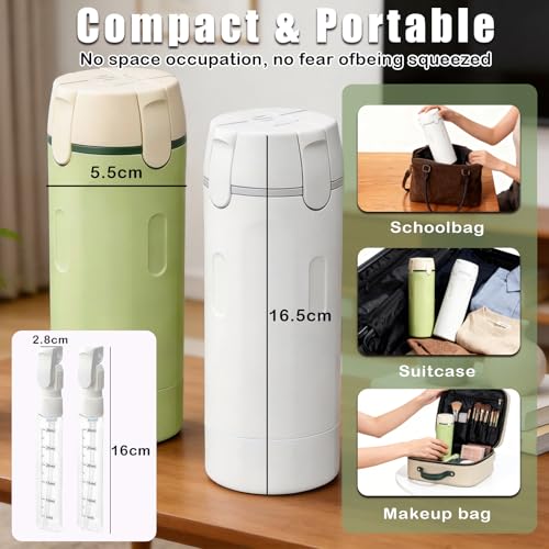 ZANSHI 4-in-1 Travel Dispenser Bottle Set for Toiletries