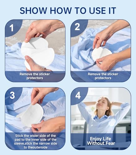 Underarm Sweat Pads 100 Pack - Breathable Invisible Absorption & Odor Control
