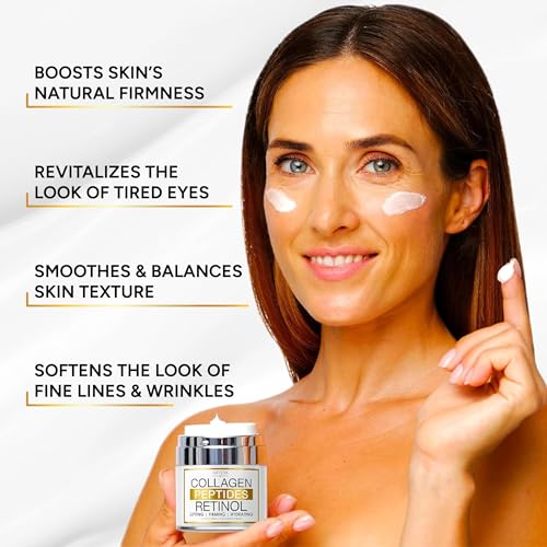 Retinol Cream with Collagen Peptides - Anti-Aging Moisturizer for Face, Neck, and Décolleté