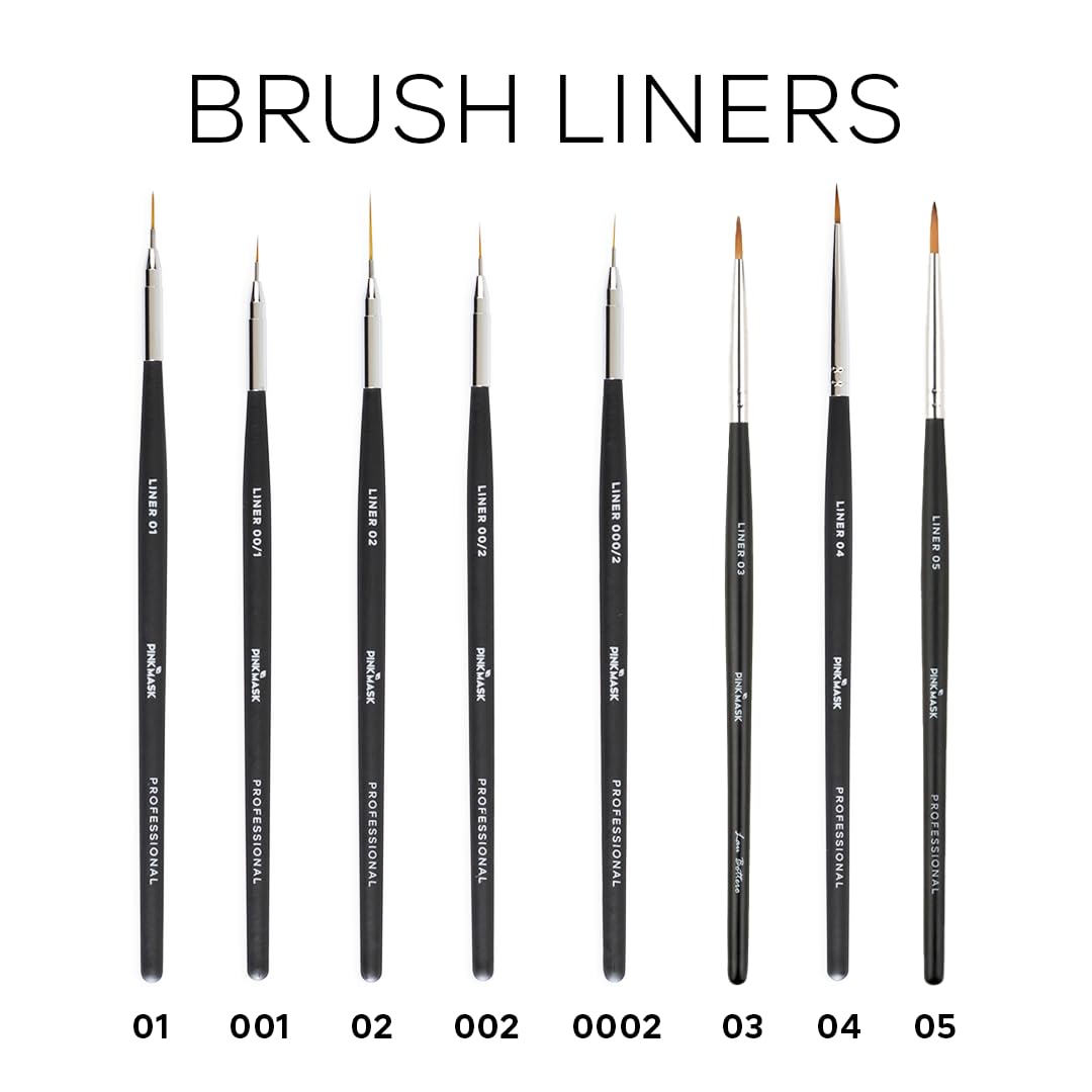 Pink Mask Brush Liner - Manicure Brush for Precise Nail Art Detailing