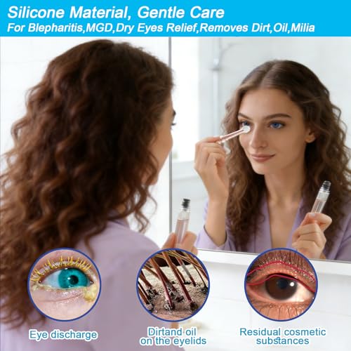 Pink Eyelid Margins Cleansing Brushes for Sensitive Skin - 5Pcs