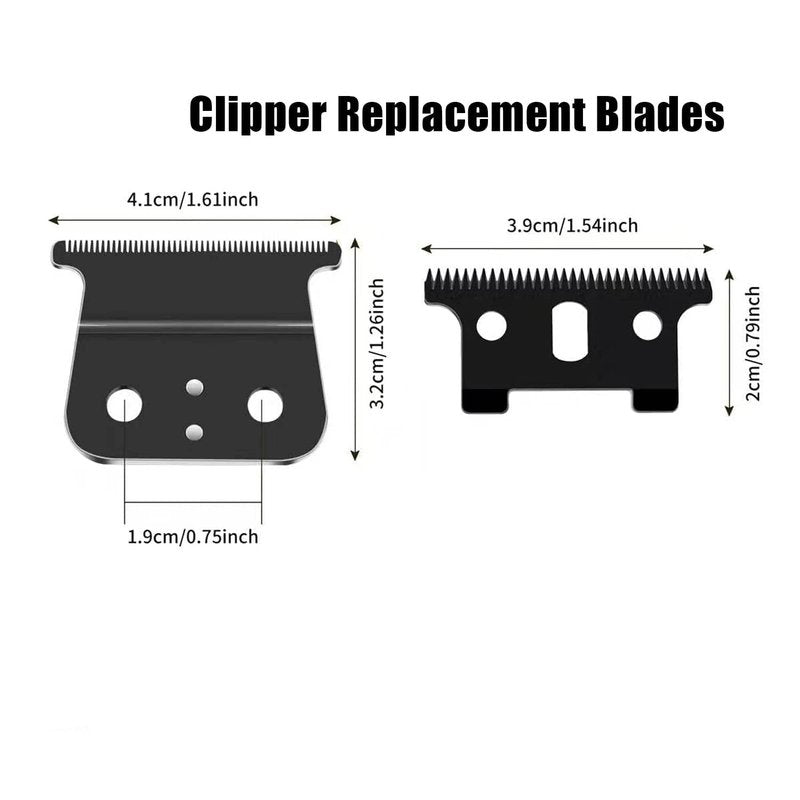 2 Pcs Replacement Blades Compatible with Andis #04710 and Andis #04521 hair Trimmer Compatible with Andis T Outliner & GTX Trimmer(Black)