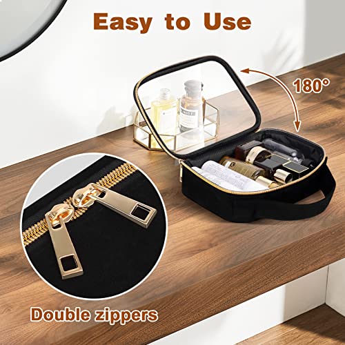 Wedama Clear Toiletry Bag Set, 2-Pack Medium & Large PVC Travel Organizer