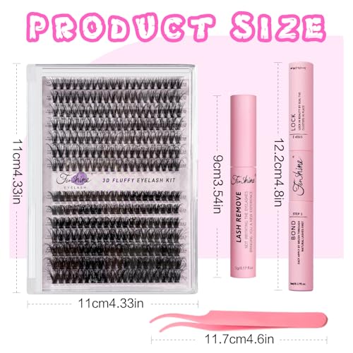 Fenshine Cluster Eyelash Extensions - 240pcs Natural False Lashes