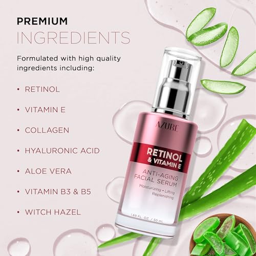 Azure Cosmetics Retinol & Vitamin E Face Serum - Anti Aging (2 Pack)