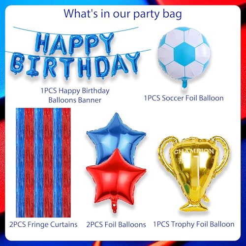 Soccer Birthday Party Supplies Set - Barcelona Theme Decorations