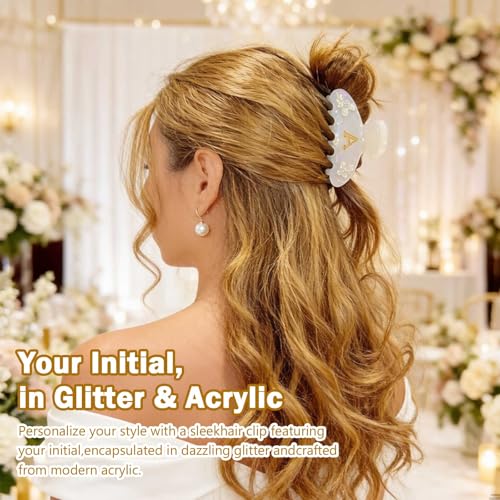 Solilayx Butterfly Letter S Hair Claw Clip for Medium Hair - Personalized Initial Accessory