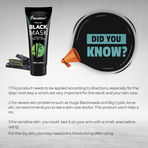 Blooskim Charcoal Peel-Off Mask for Oily Skin - 2.8 fl oz