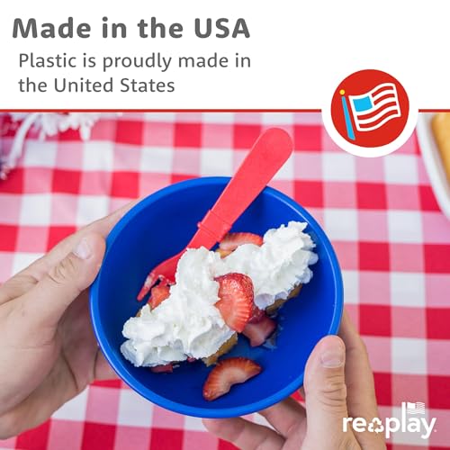 Re-Play Toddler Forks and Spoons Set - 8 Ergonomic Utensils