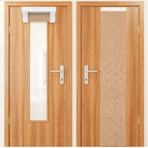 Burlap Classroom Door Window Curtains - 2 Pack Blackout Decor