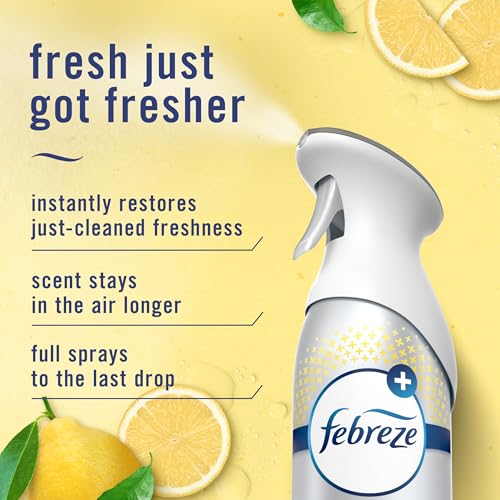 Febreze Air Mist Odor Fighting Fresh Lemon Air Freshener Spray, 8.1oz - 3-Pack