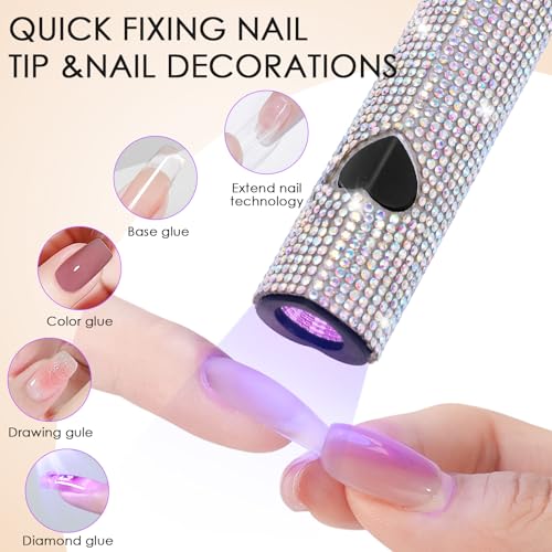 Linssy Diamond Handheld UV Nail Lamp 10W Rechargeable Mini Gel & Nail Art Light