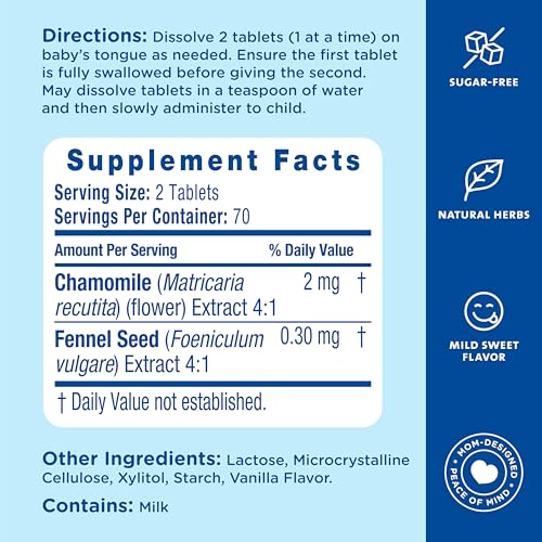 Mommy's Bliss Little Gums Teething Tablets 140 Count (Pack of 2) - Sugar Free & Benzocaine-Free