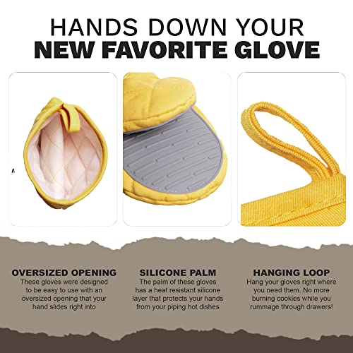 Kisx Mini Silicone Oven Mitts Set - Heat Resistant Kitchen Gloves