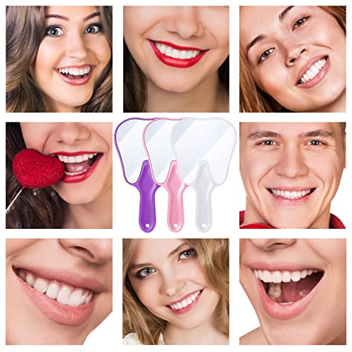 6 Tooth Shaped Handheld Mirrors - Cute Portable Makeup Tools