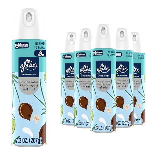 Glade Coconut Water & Beach Grass Air Freshener Spray - 7.3 oz, 6 Pack