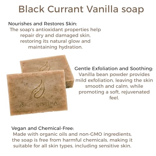 Natural Black Currant Vanilla Handmade Soap Bars - Vegan & Organic, Face & Body Cleansing, Pack of 3