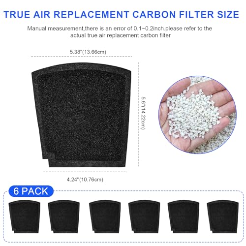 TrueAir Replacement Carbon Filters for Hamilton Beach Purifiers - 6 Pack