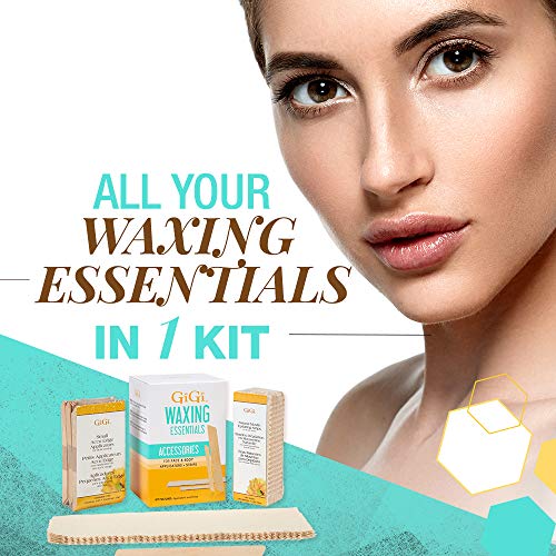 GIGI Wax Essentials Kit - Applicators & Muslin Strips for Face & Body Hair Removal