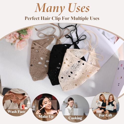 Women & Girls Crochet Headbands 3-Pack Vintage Hair Accessories