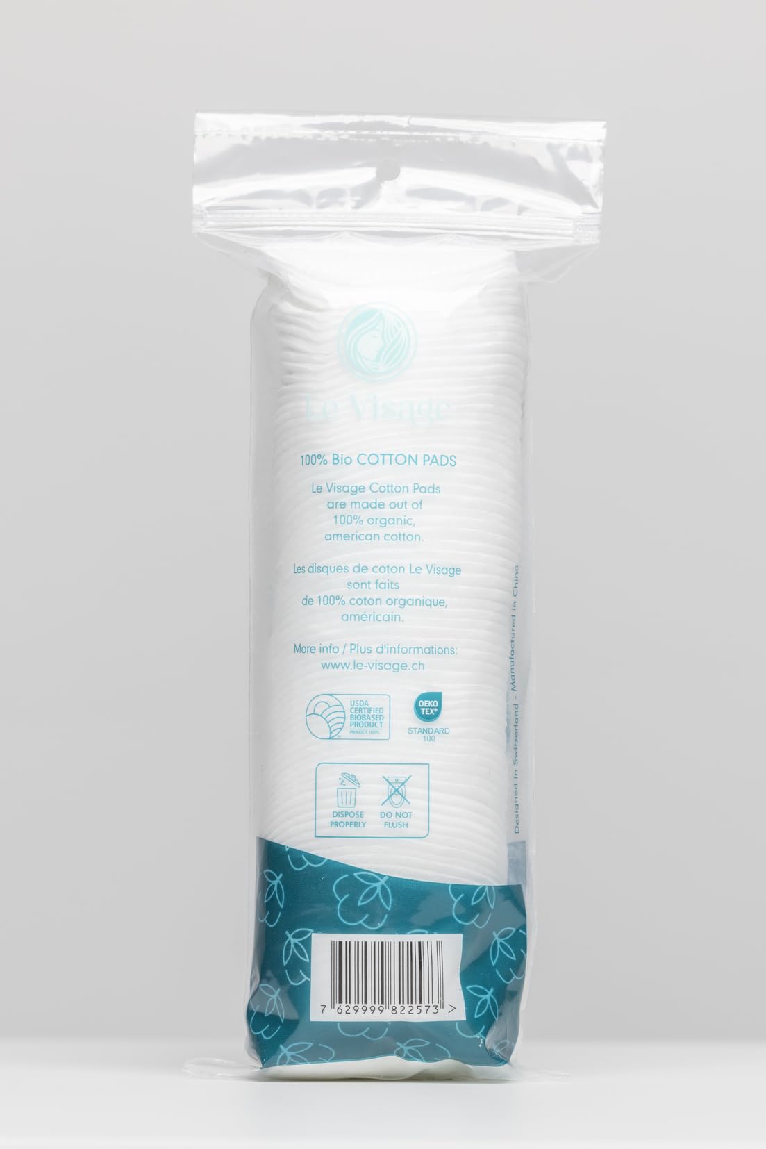 Le Visage Switzerland Ultra-Soft Cotton Pads - 100% Cotton, Hypoallergenic for Sensitive Skin, 80 Pieces - Premium Cotton Balls and Cotton Rounds for Face Care