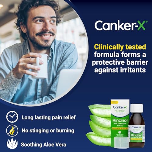 Canker-X Rincinol Oral Rinse Mouthwash - Fast Canker Sore Relief, 4 Fl Oz