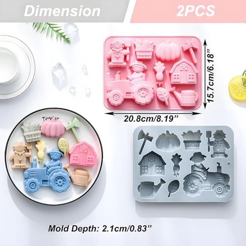 Silicone Chocolate Molds - 9 Cavity Farm Theme Set for Baking