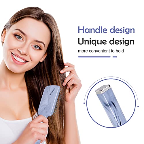 Marble Paddle Hair Brush with Air Cushion for Detangling & Massage
