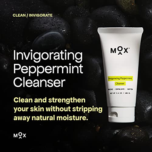 Mox Hydrating Mint Face Cleanser 3.4 oz | Exfoliating Daily Wash with Salicylic Acid