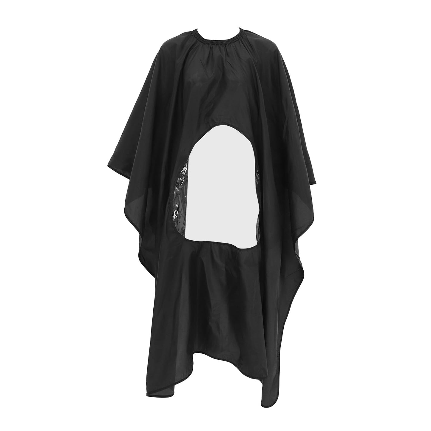 TOVINANNA Professional Barber Cape with Clear Viewing Window - Large Hair Cutting Capes for Men Adult Salon - Waterproof Hairdresser Smock for Styling, Coloring, Home Haircut Accessories, Black
