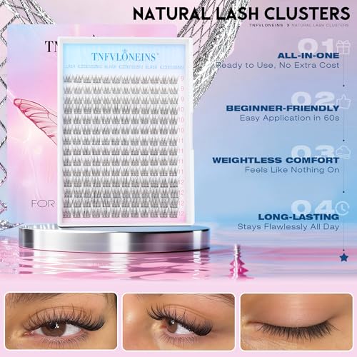 U-Natural 9-12MM Wispy Lash Clusters 168pcs Natural Look Eyelash Extensions