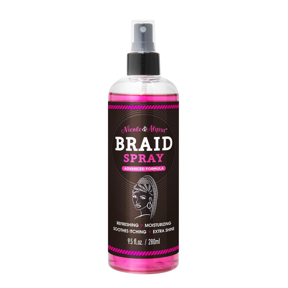 Braid Spray for Boho, Box & Knotless Braids | 9.5oz Moisturizing Detangler & Sheen Spray