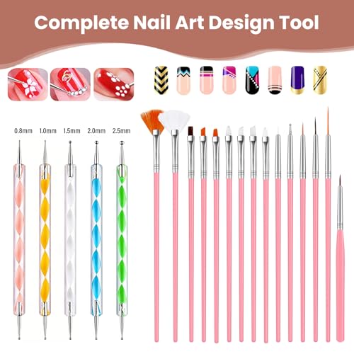 Difenni Pink Practice Fingers Nail Kit 3 Fingers 200+ Tips & Tools for Acrylic Nails DIY