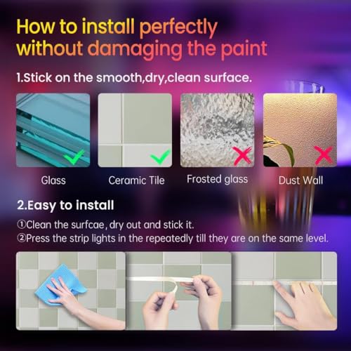 TJOY 25ft LED Strip Lights - RGB Color Changing with Remote & App Control