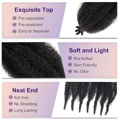 Sunsmilely 12 Inch Afro Twist Hair Extensions - 8 Packs Kinky Twist for Soft Locs, Color 2