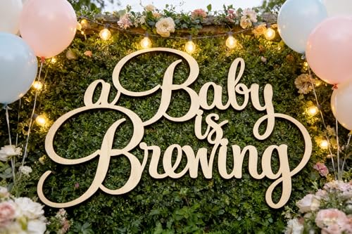 A Baby is Brewing Wooden Sign - Charming Baby Shower Decor