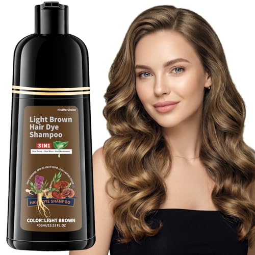 HIS&HERCHOICE Light Brown 3-in-1 Hair Dye Shampoo for Gray Coverage