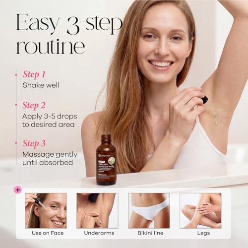 VG VOGCREST Cyperus Rotundus Oil: After Shave Oil for Face & Body - Natural Hair Growth Inhibitor Helps Slow Regrowth - Safe for Sensitive Skin & PCOS (Green, 2 FL OZ)