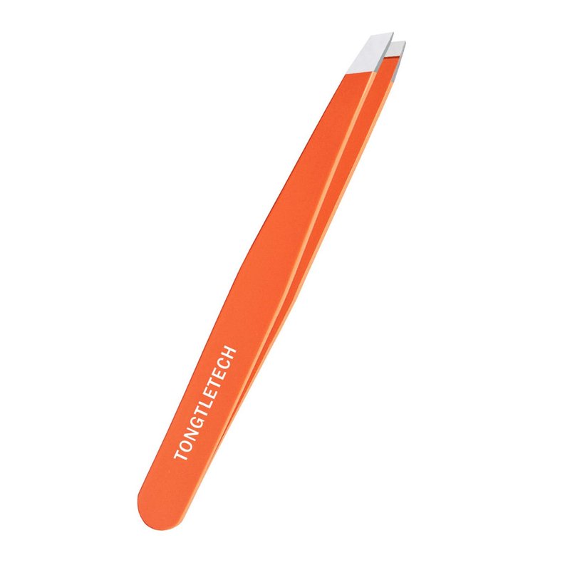 Eyebrow Hair Removal Tweezers-Professional Stainless Steel Slant Tweezers for Eyebrows-Great Precision for Facial Hair Remover Better closure(Orange)