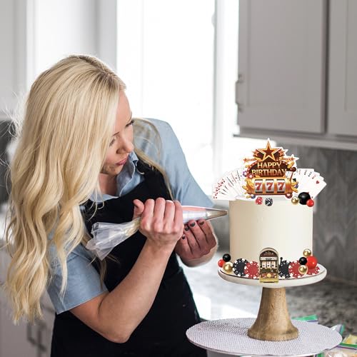 Casino Cake Decoration Set with Mini Slot Machine & Poker Chips