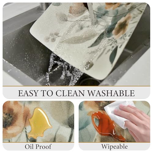 Heat-Resistant Vinyl Placemats Set of 4 - 12x17 Inch Waterproof